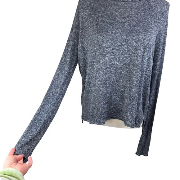 Rag & Bone Jean Camden Marled Black Thin Soft Knit Long Sleeve Relaxed Tee - Picture 8 of 14